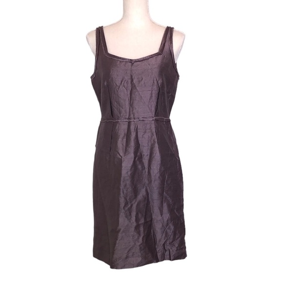 Talbots Dresses & Skirts - TALBOTS Sheath Dress Women's Size 8 Purple Square Neck Sleeveless Silk Wool